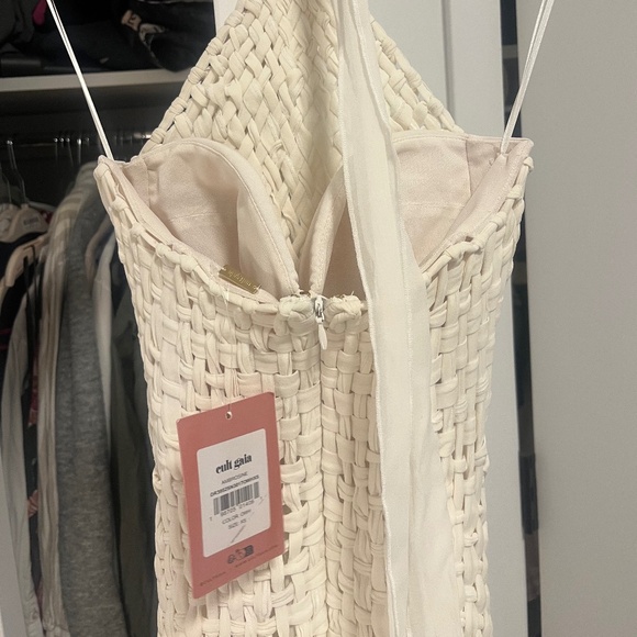 Cult Gaia Ambrosine White Woven Silk Dress Bridal - Picture 9 of 9